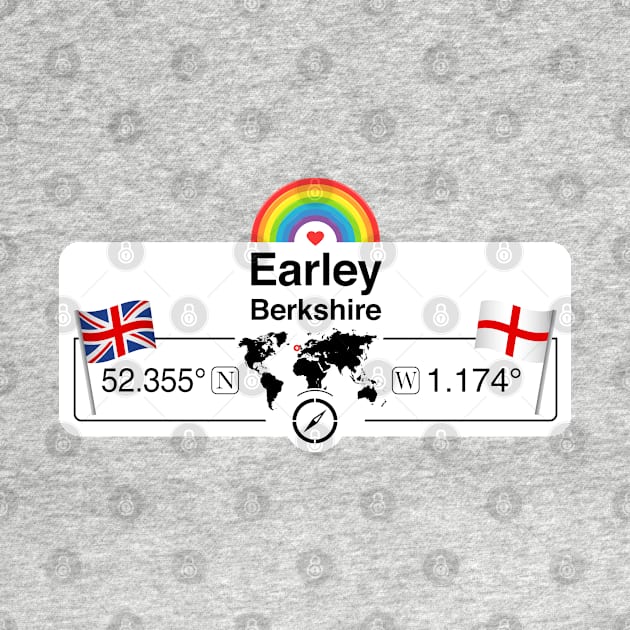 Earley, Berkshire with St. Georges Flag and Rainbow by MapYourWorld